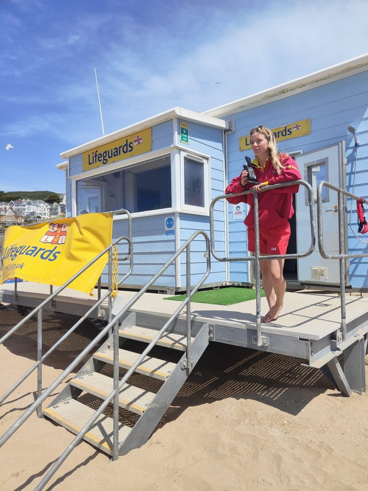 Manned lifeguard station on a UK beach