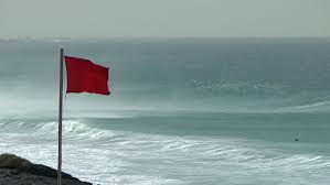 Red beach flag