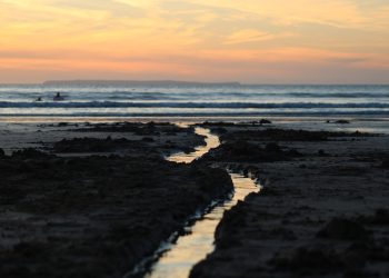 Beach sunset during October half term holiday break